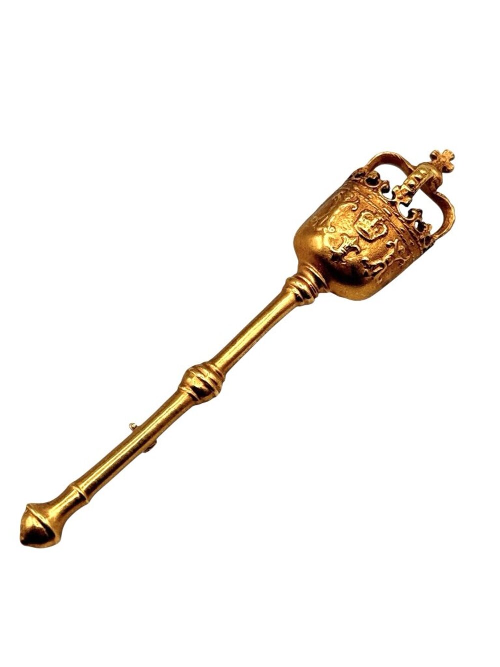 Vintage ALVA Museum Replica Gold Tone Royal Scepter Brooch Fleur de Lis 1960s - Picture 1 of 12